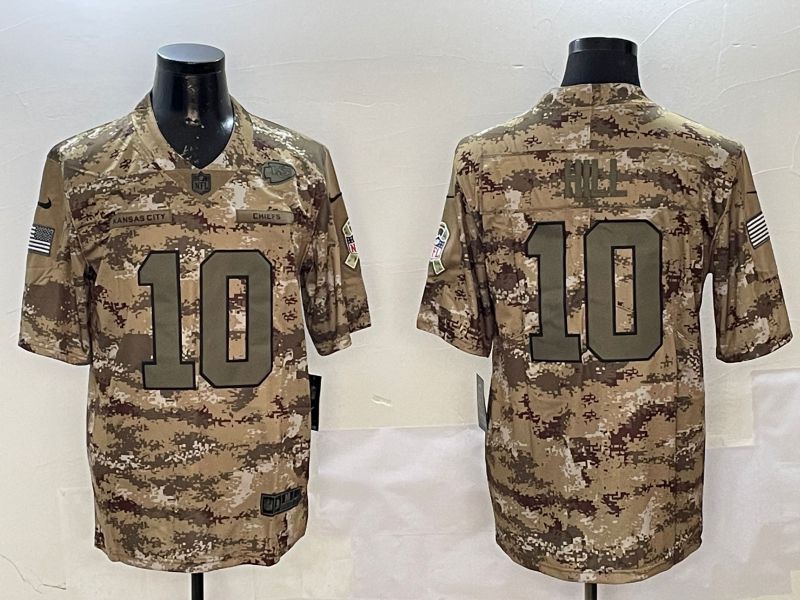 Men Kansas City Chiefs #10 Hill Camo Nike 2025 Salute to Service Limited NFL Jersey style 2->kansas city chiefs->NFL Jersey
